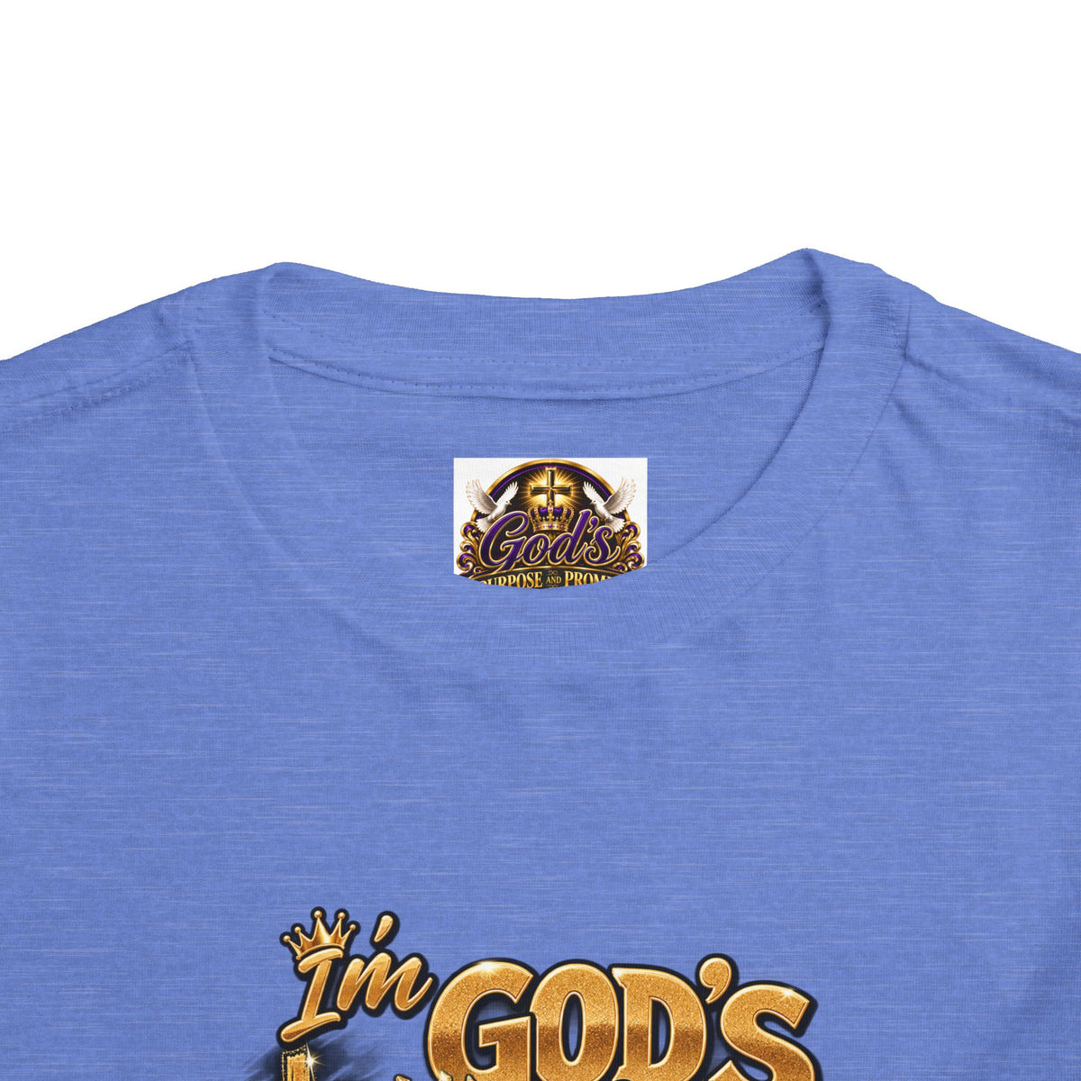 Toddler Tee — "I'm God's Little King" Christian Lion Graphic Shirt