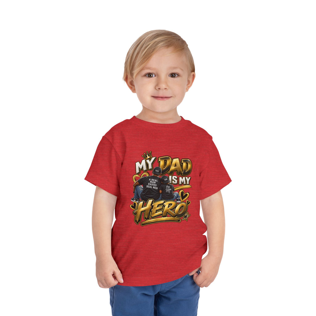 Toddler Tee — "My Dad Is My Hero" Firefighter Design
