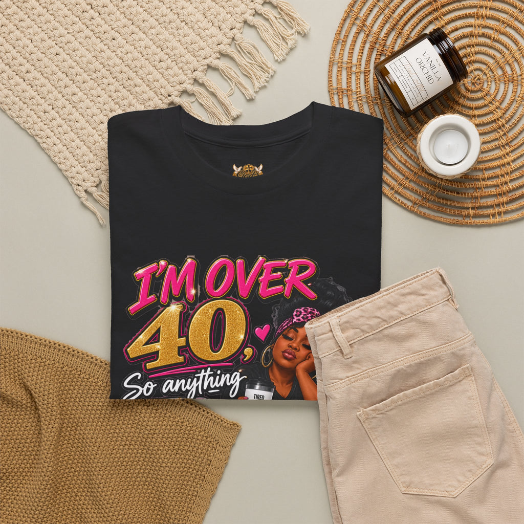 Over 40 Bedtime Tee — Funny 'I'm Over 40, Something After 5PM Is Past My Bedtime' Graphic T-Shirt