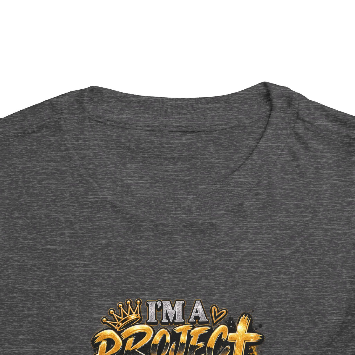 Toddler Tee — "I'm a Project Baby" Afro Girl Construction Graphic