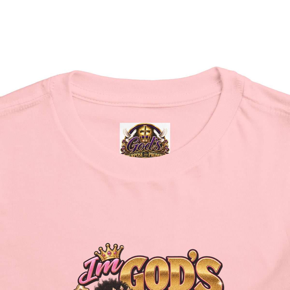 Toddler Tee — "I'm God's Little Queen" Cute Pink Princess Graphic