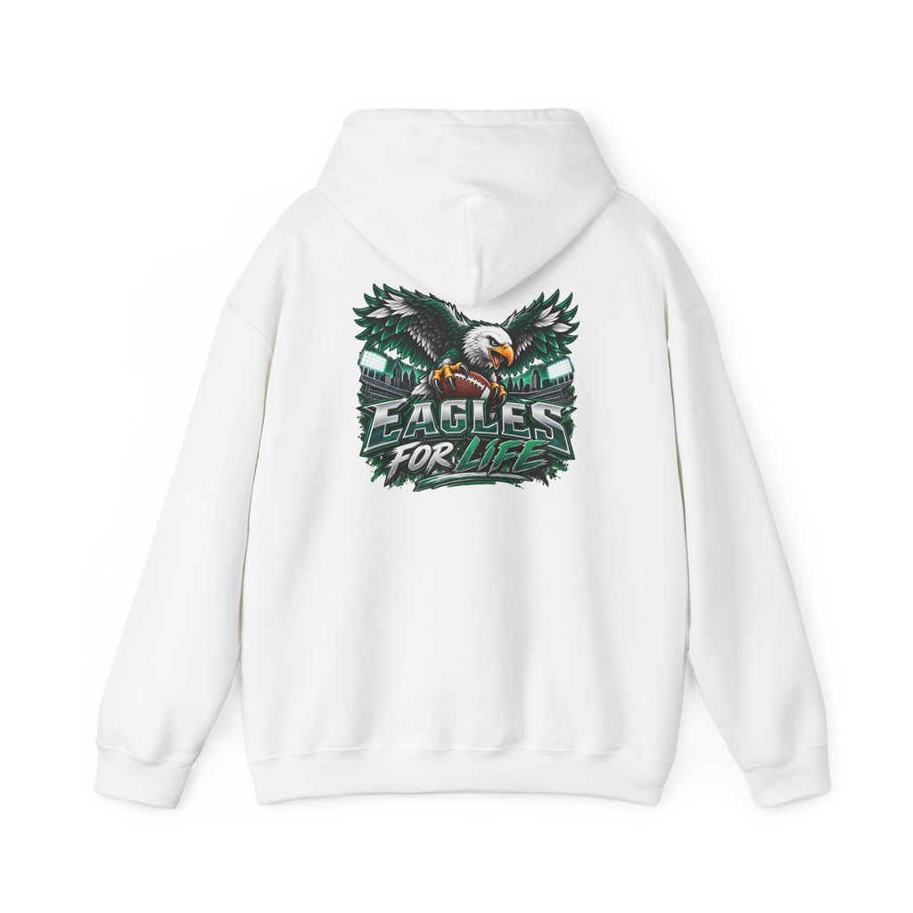 Eagles For Life Hoodie — Bold Eagle Graphic Football Fan Pullover