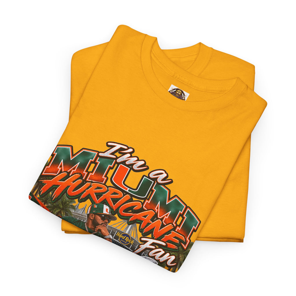 Miami Hurricanes Fan T-Shirt – “I’m a Miami Hurricane Fan All Day” Game Day Tee