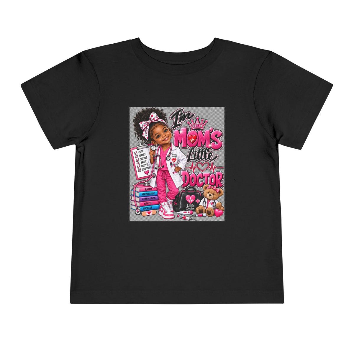 Toddler Tee - "I'm Mom's Little Doctor" Cute Kids Medical Play Graphic Shirt