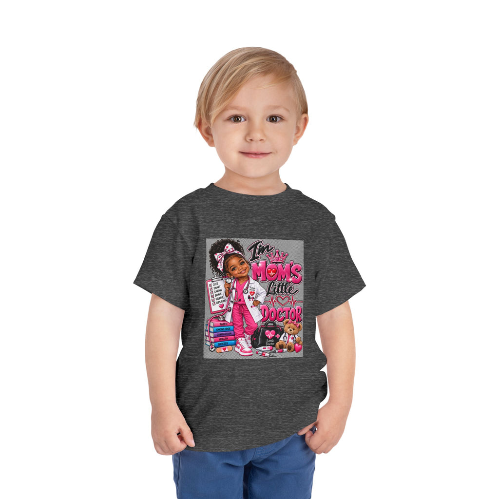 Toddler Tee - "I'm Mom's Little Doctor" Cute Kids Medical Play Graphic Shirt