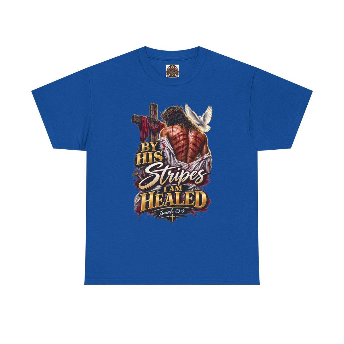 Christian Cowboy T-Shirt — "By His Stripes I Am Healed" Faith Tee