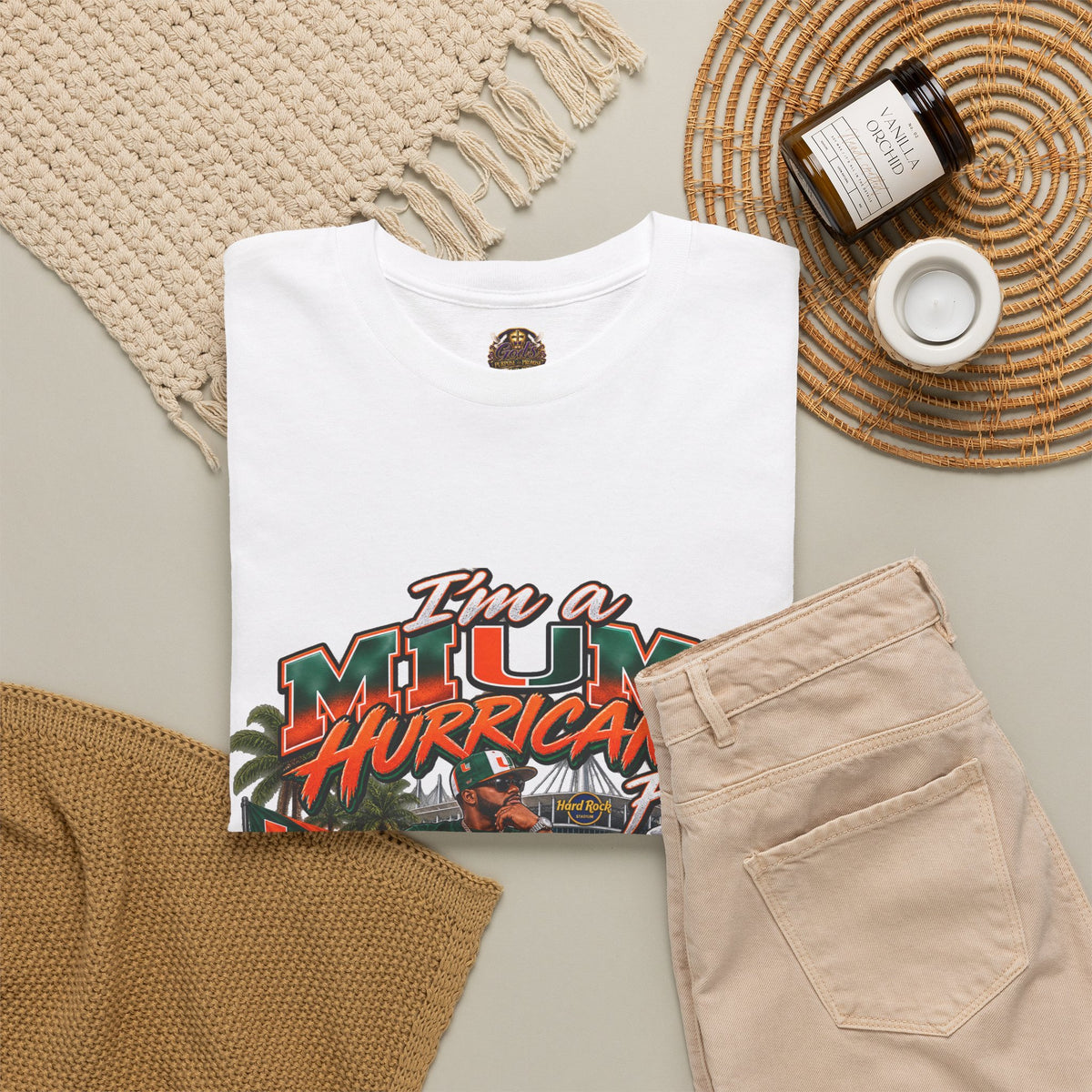 Miami Hurricanes Fan T-Shirt – “I’m a Miami Hurricane Fan All Day” Game Day Tee