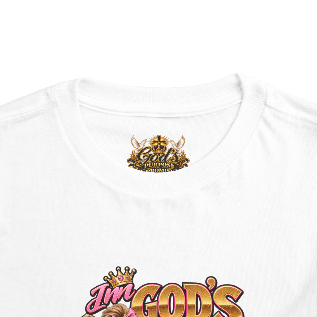 Toddler Tee — "God’s Little Queen" Pink Princess Graphic