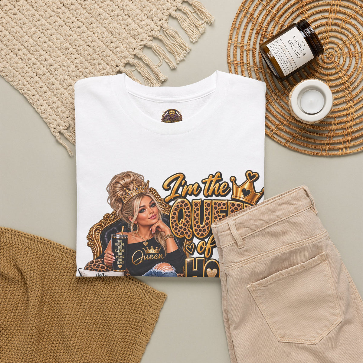 Queen of My House T-Shirt — Funny Leopard Mom Tee