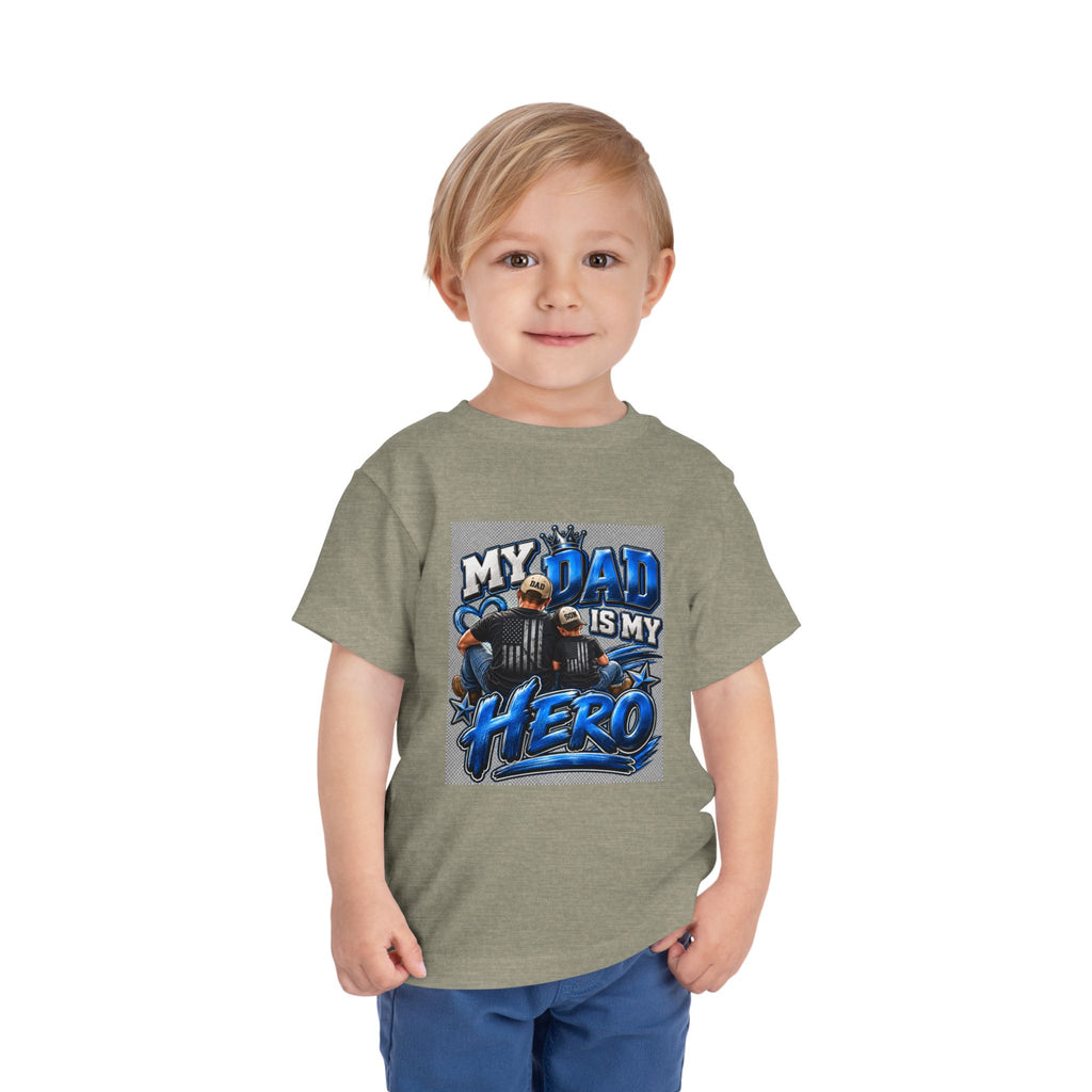 Toddler Tee — "My Dad Is My Hero" Firefighter Design