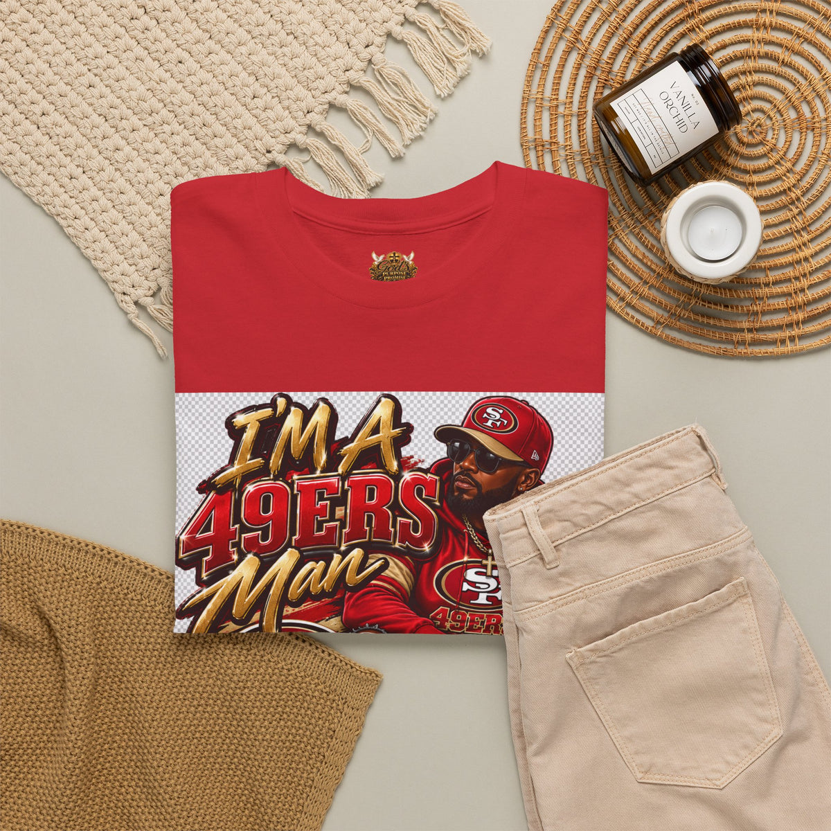 49ers Fan T‑Shirt — "I'm a 49ers Man" Graphic Tee with "Go Niners" Back