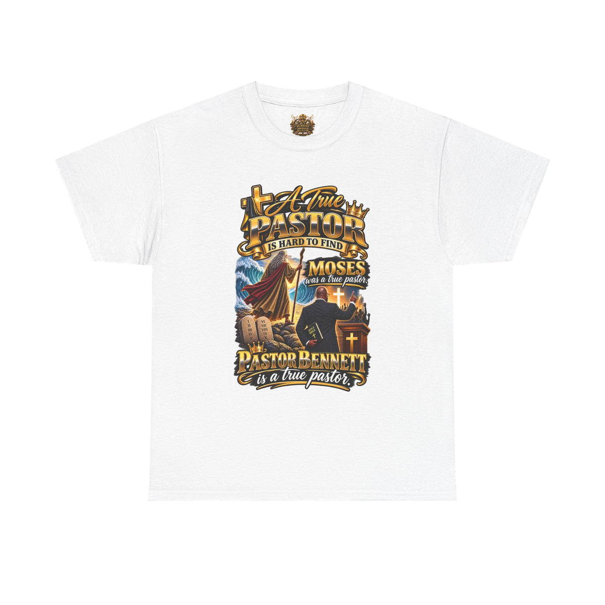 Pastor Tribute T‑Shirt — “A True Pastor Is Like Moses” Christian Ministry Tee