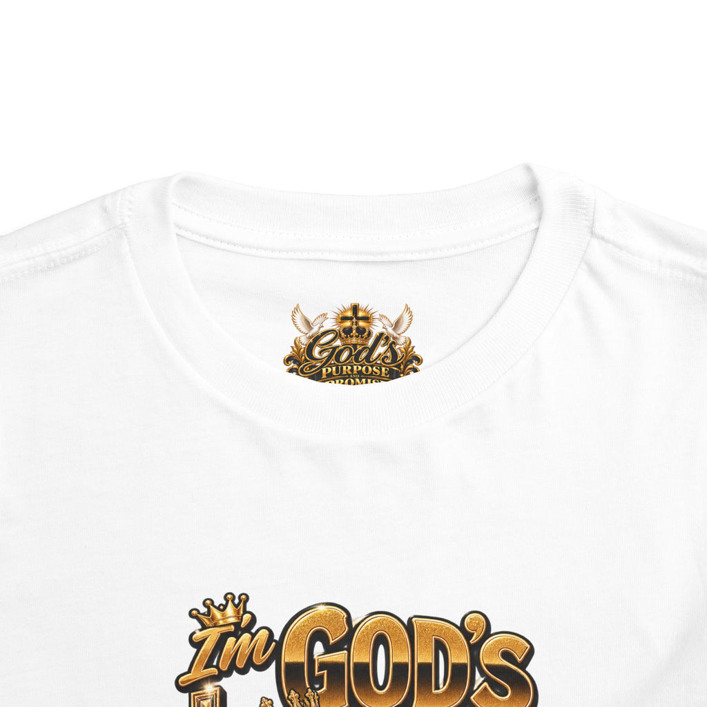 Toddler Tee — "The God's Little King" Graphic Shirt (Lion & Crown)