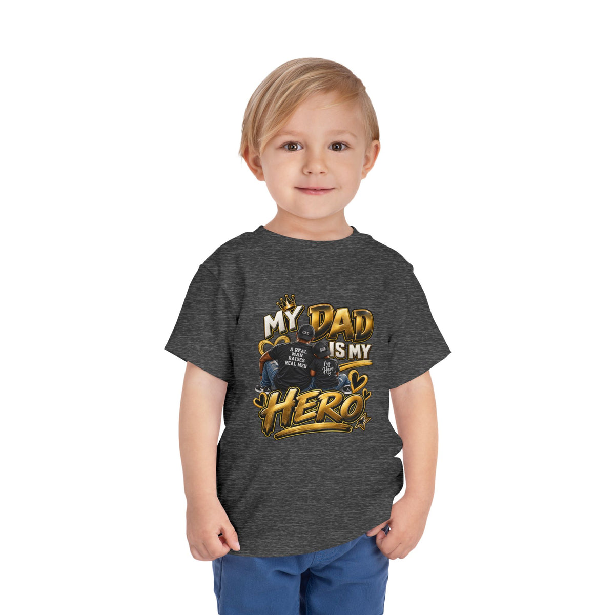 Toddler Tee — "My Dad Is My Hero" Firefighter Design