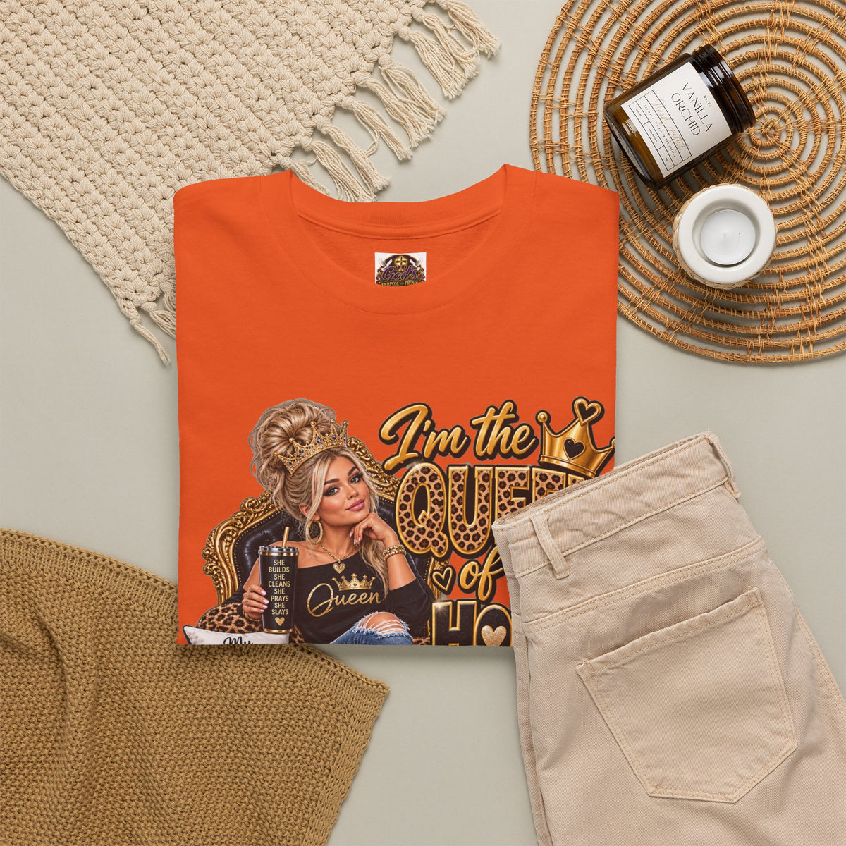Queen of My House T-Shirt — Funny Leopard Mom Tee