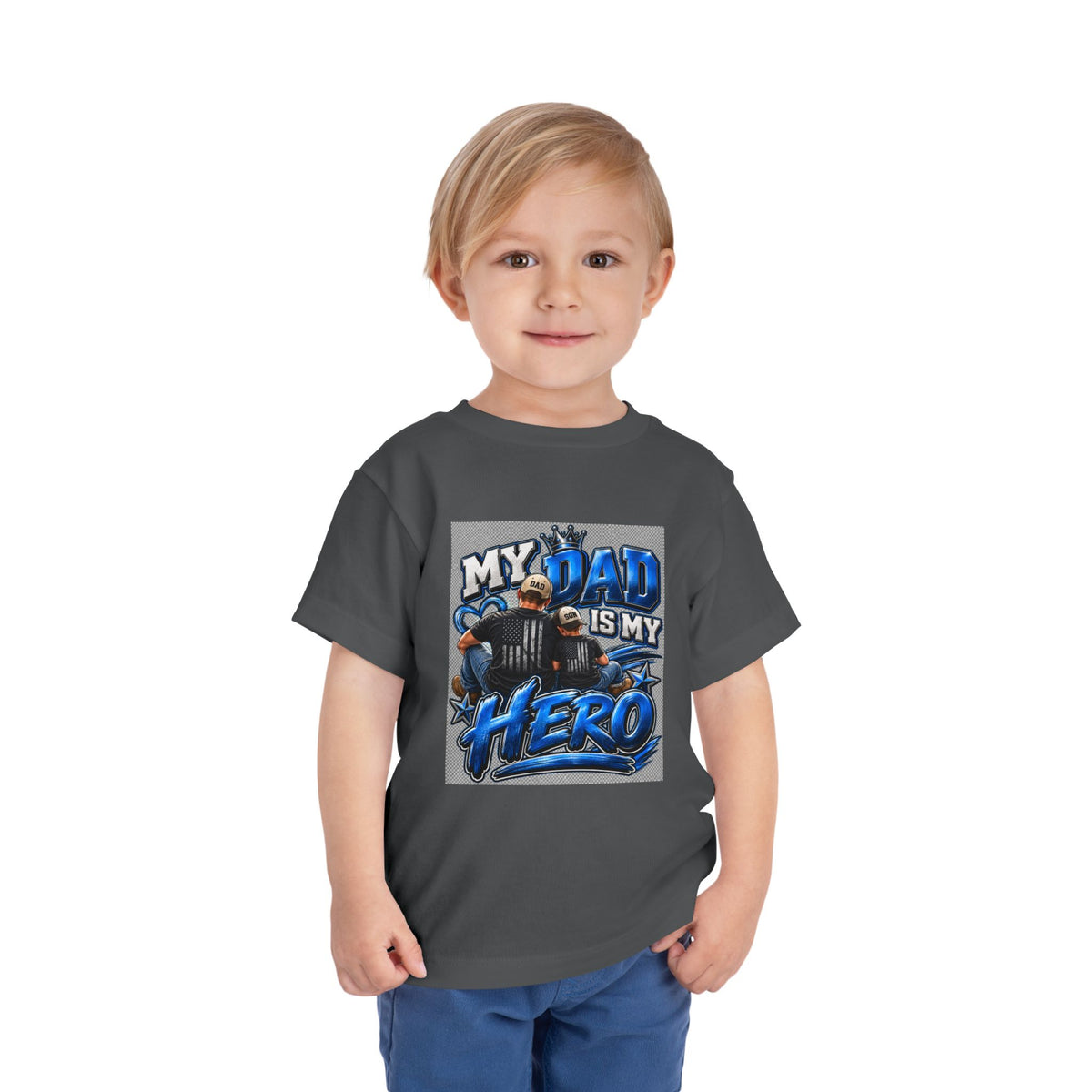 Toddler Tee — "My Dad Is My Hero" Firefighter Design