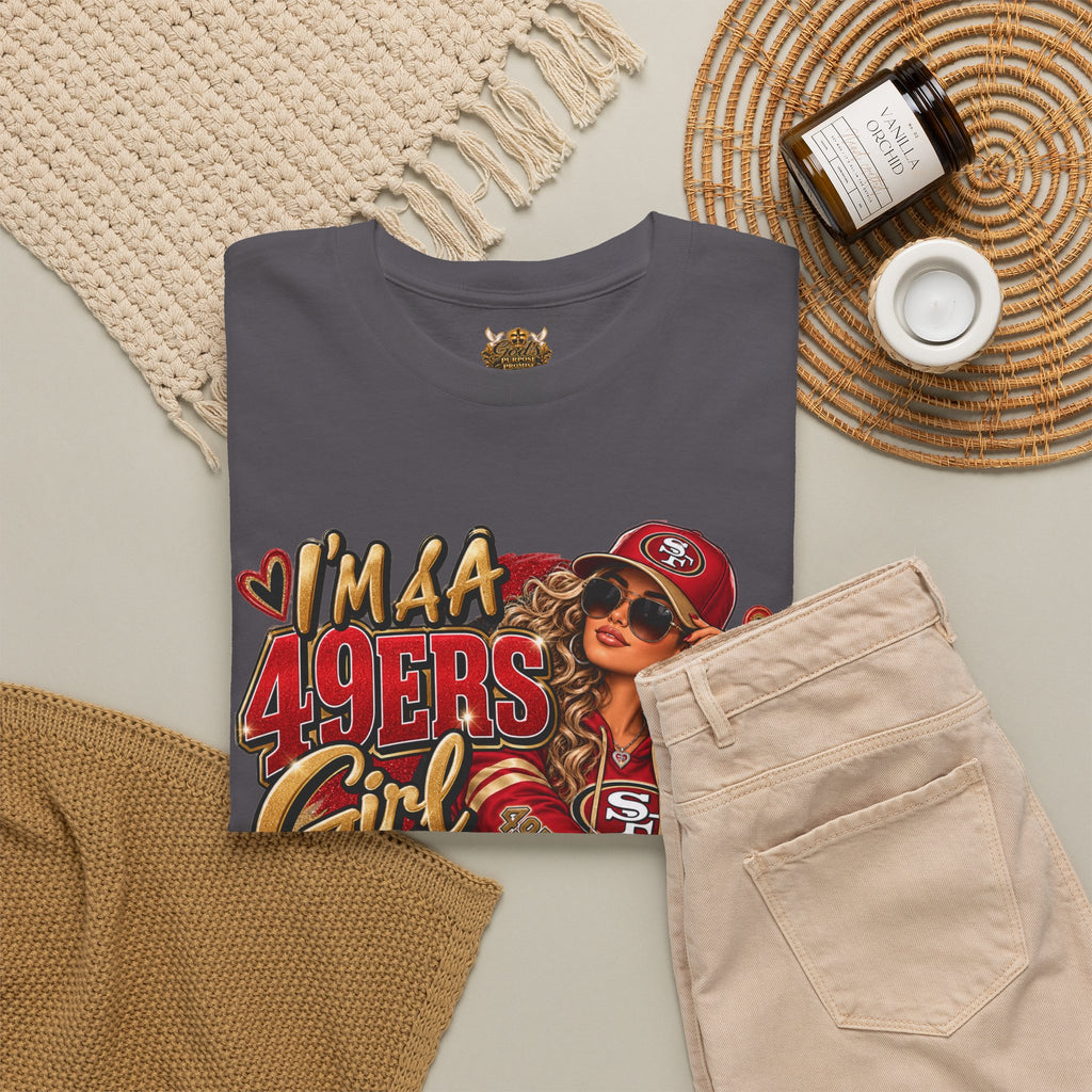 49ers Girl T-Shirt — "I'm a 49ers Girl" Fan Tee with Go Niners Backprint