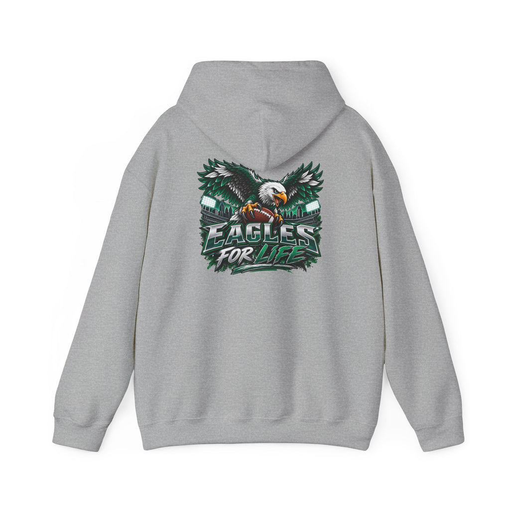 Eagles For Life Hoodie — Bold Eagle Graphic Football Fan Pullover