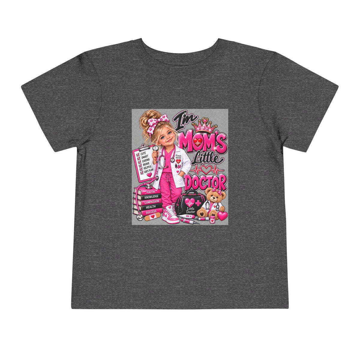 Toddler Tee — "I'm My Mom's Little Doctor" Cute Pink Doctor Playtime Shirt