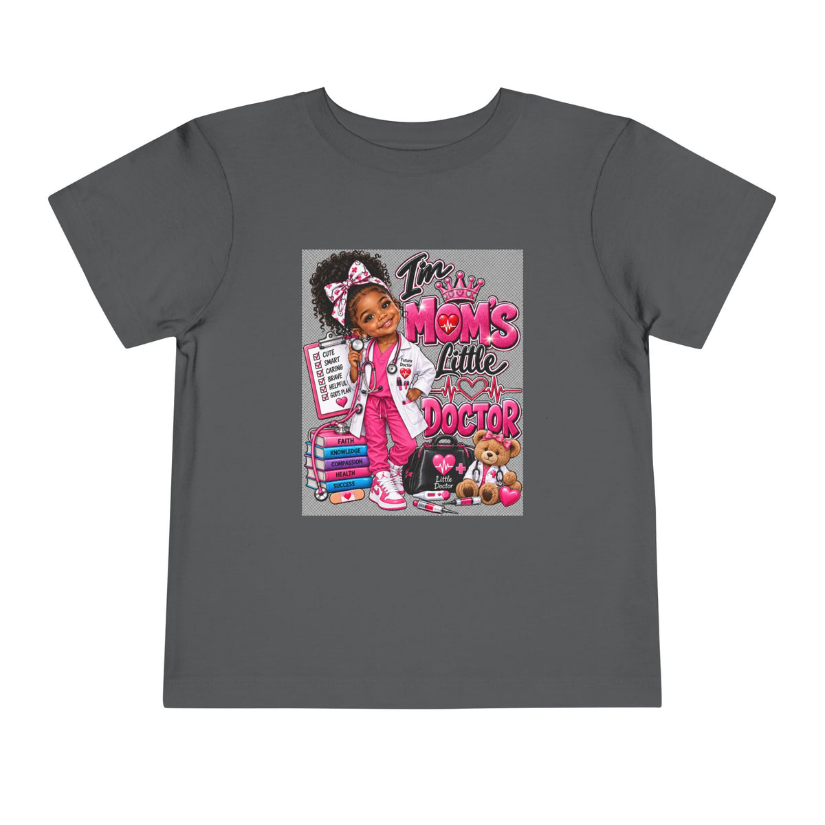 Toddler Tee - "I'm Mom's Little Doctor" Cute Kids Medical Play Graphic Shirt