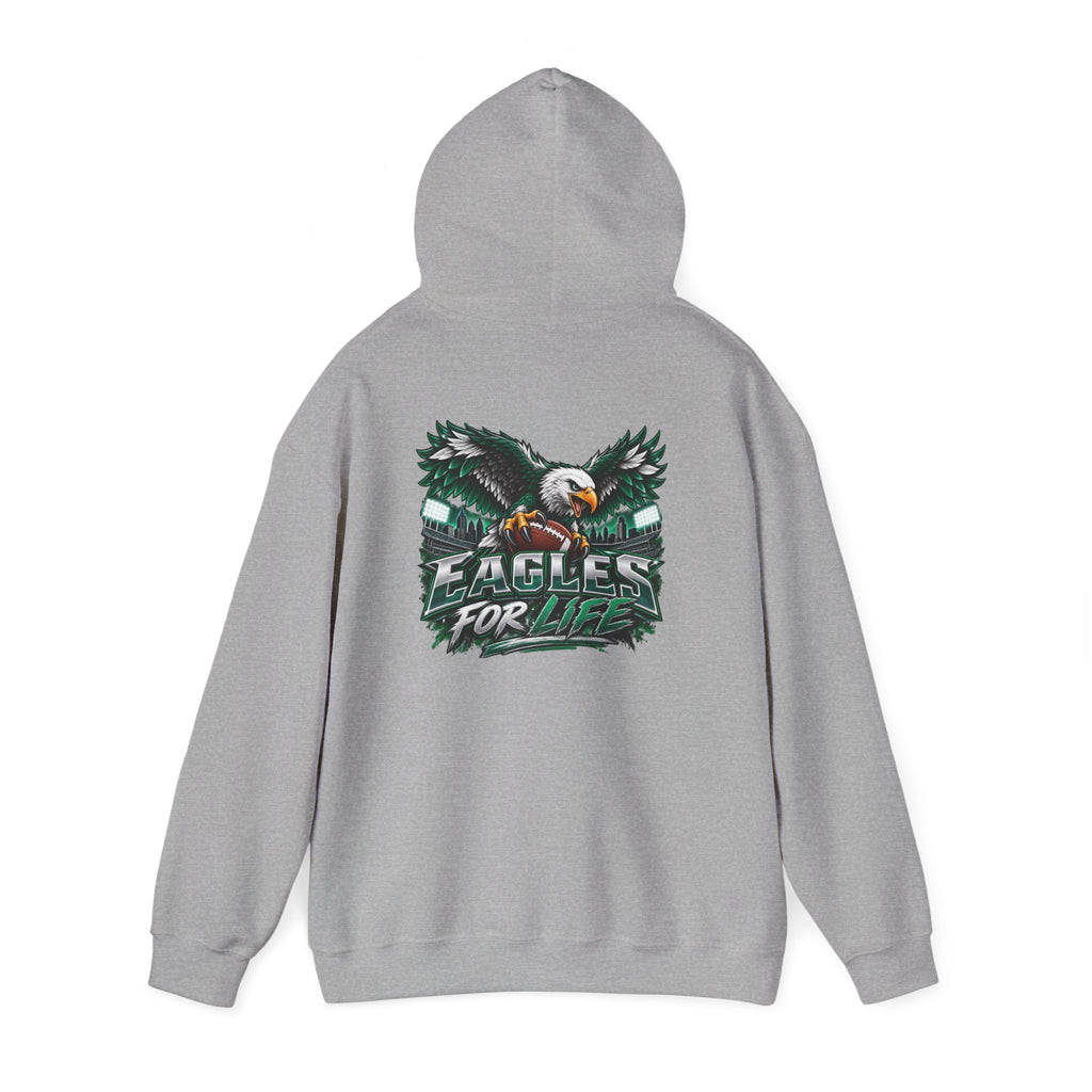 Eagles For Life Hoodie — Bold Eagle Graphic Football Fan Pullover