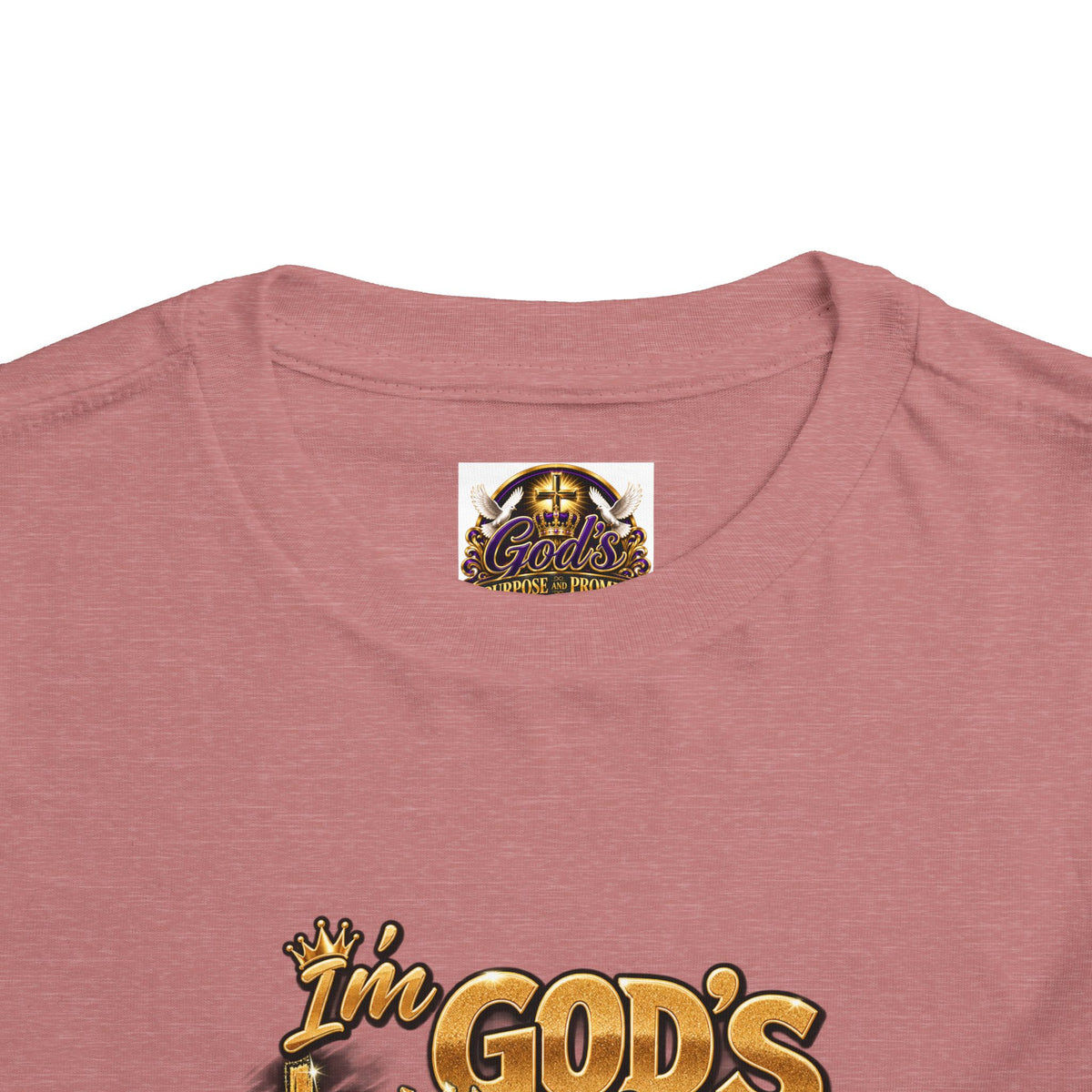 Toddler Tee — "I'm God's Little King" Christian Lion Graphic Shirt