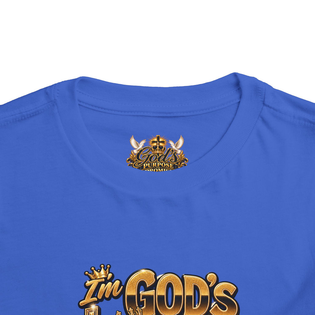 Toddler Tee — "The God's Little King" Graphic Shirt (Lion & Crown)