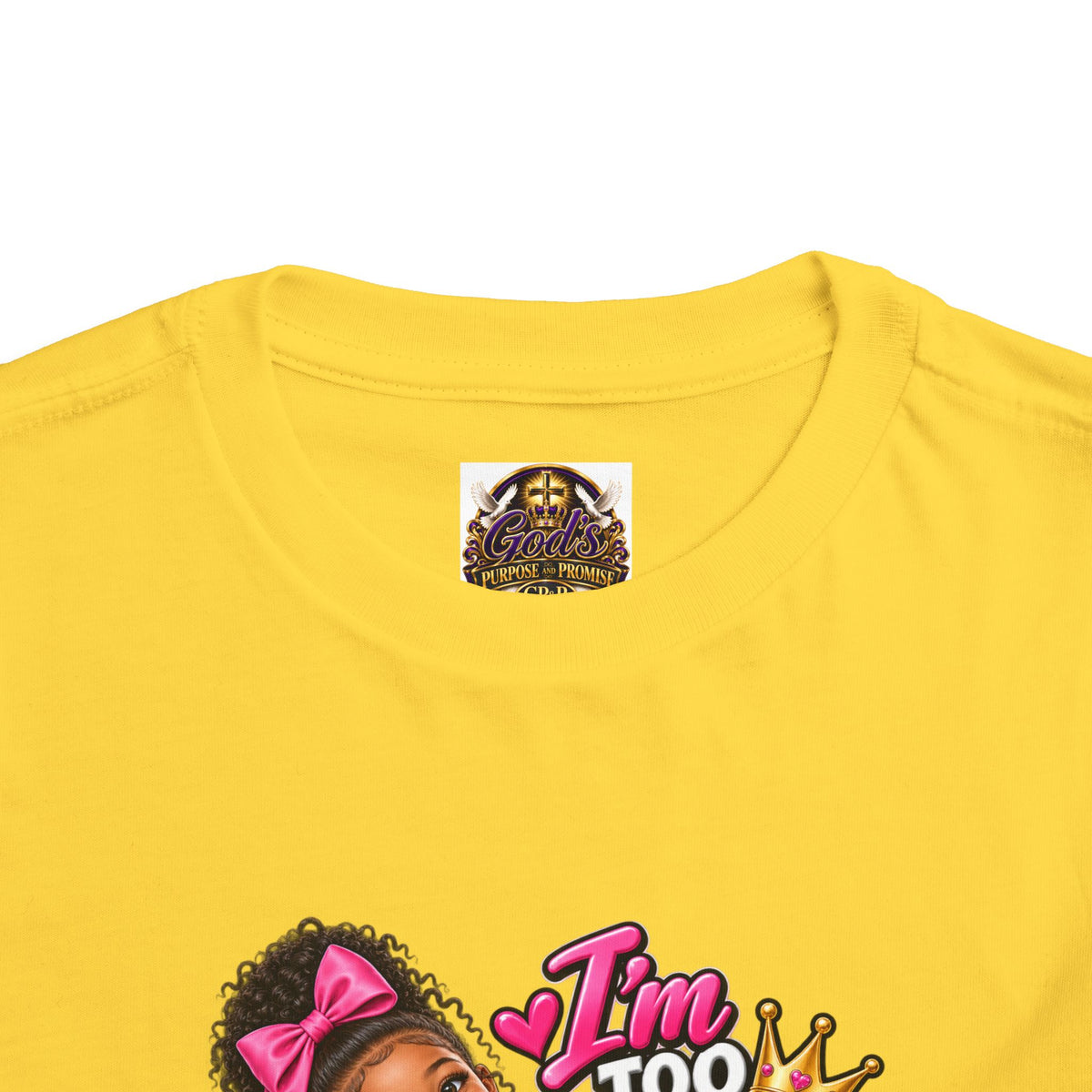 Toddler Tee — "I'm Too Cute to Be Mom's Problem Child" Cute Girl Graphic