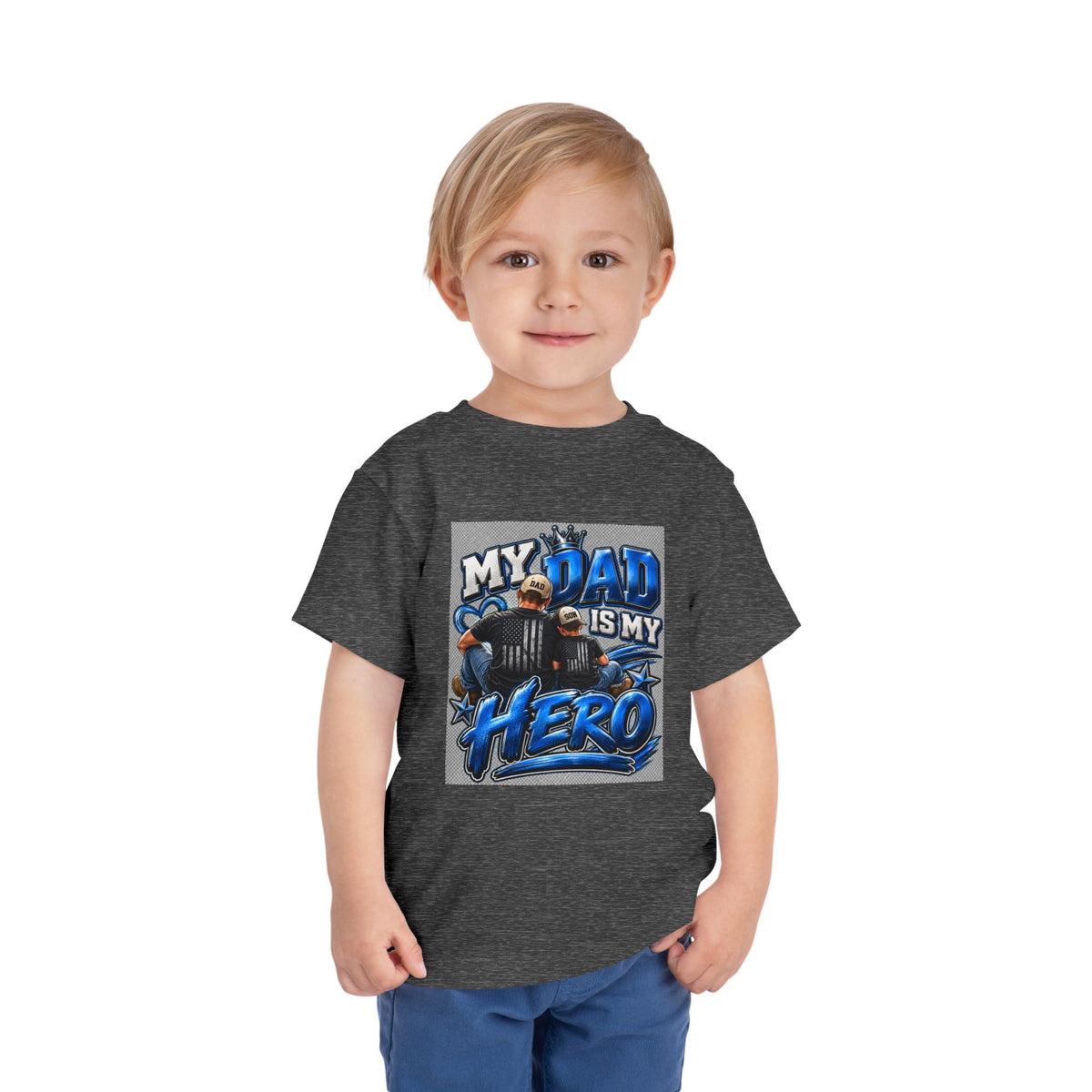 Toddler Tee — "My Dad Is My Hero" Firefighter Design