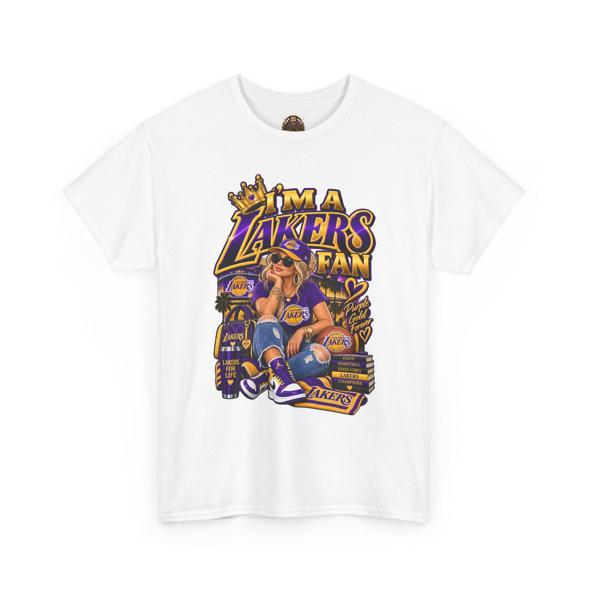 Lakers Fan T-Shirt — "I’m a Lakers Fan" Front & "Lakers For Life" Back