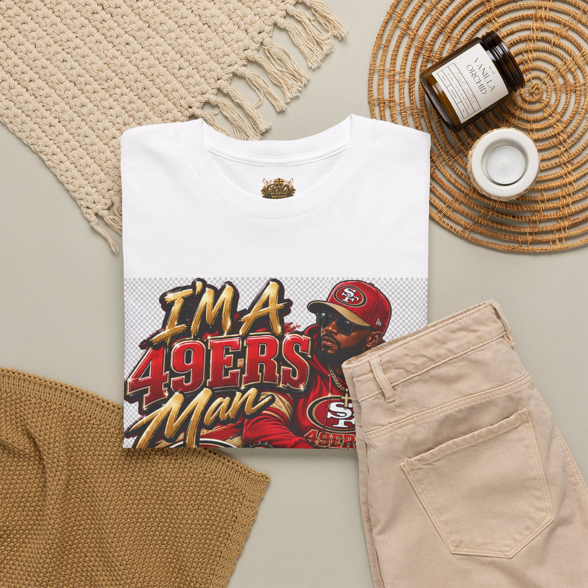49ers Fan T‑Shirt — "I'm a 49ers Man" Graphic Tee with "Go Niners" Back
