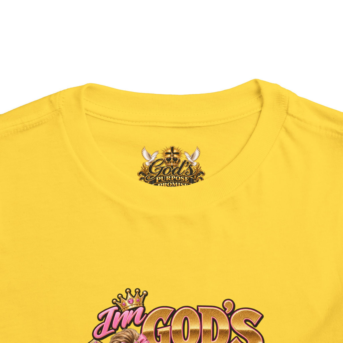 Toddler Tee — "God’s Little Queen" Pink Princess Graphic