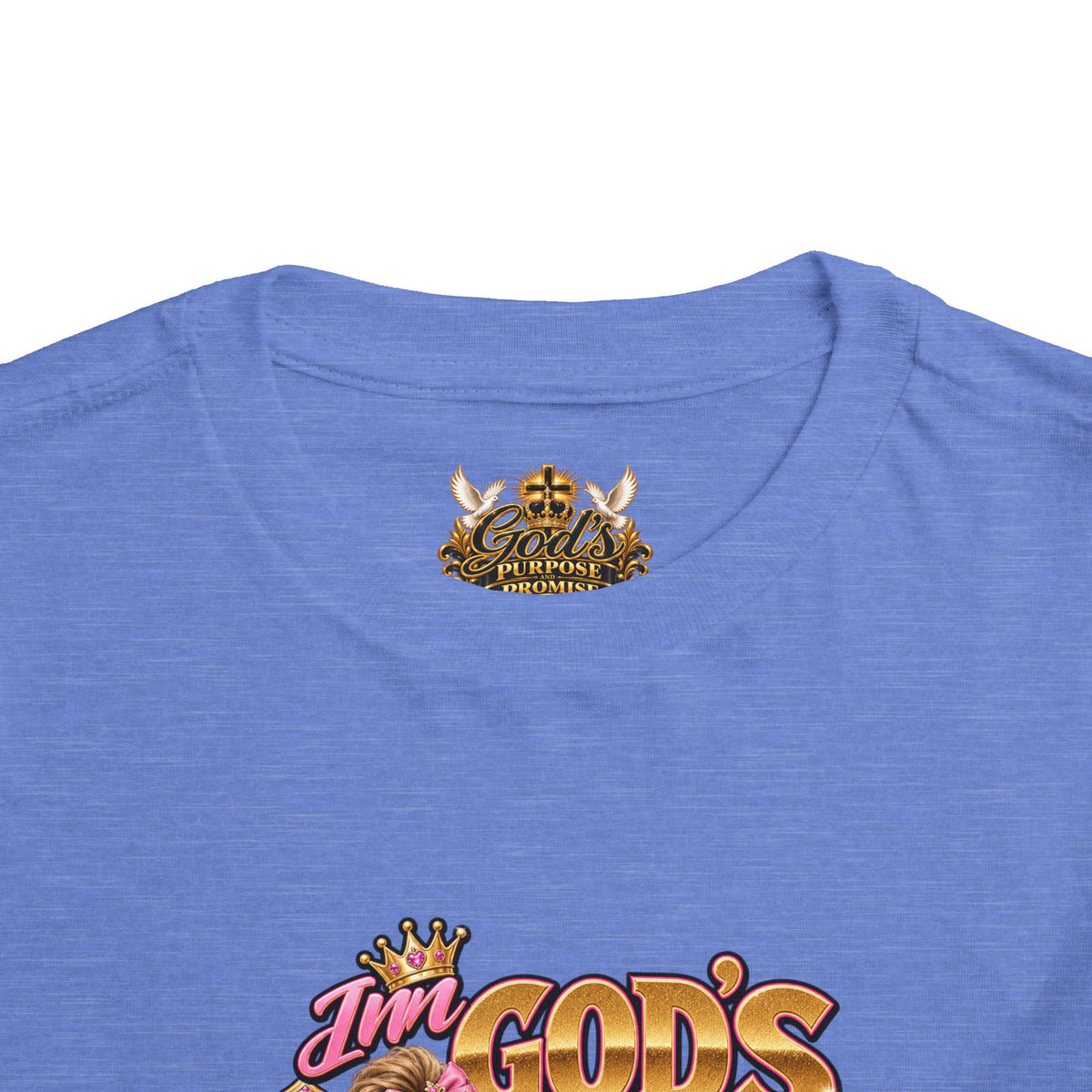 Toddler Tee — "God’s Little Queen" Pink Princess Graphic