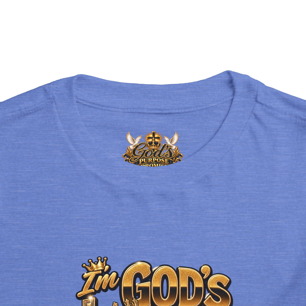 Toddler Tee — "The God's Little King" Graphic Shirt (Lion & Crown)