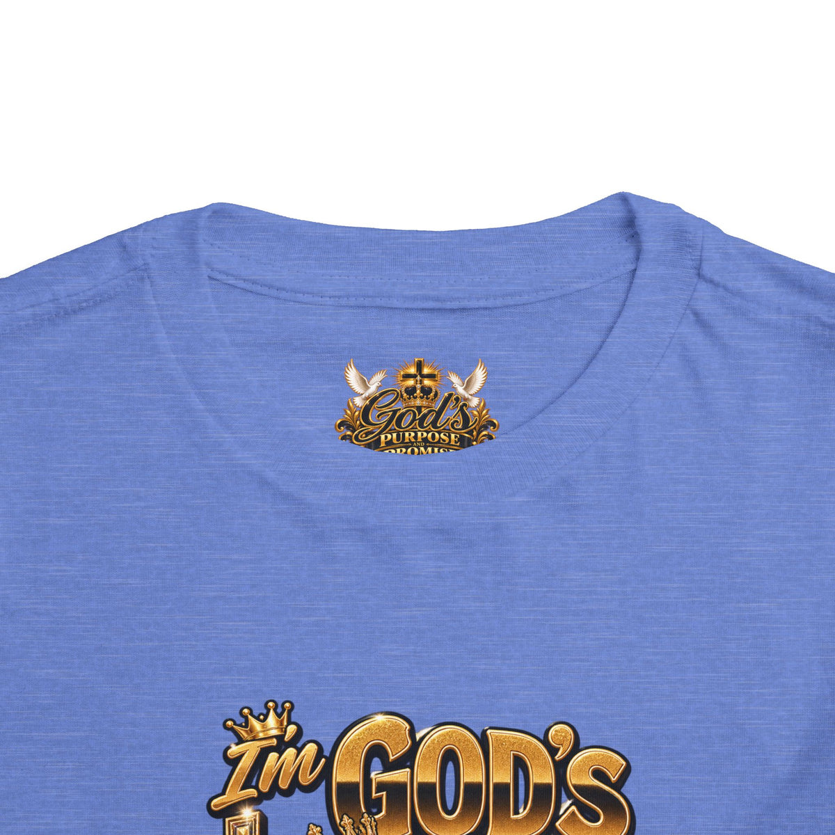 Toddler Tee — "The God's Little King" Graphic Shirt (Lion & Crown)