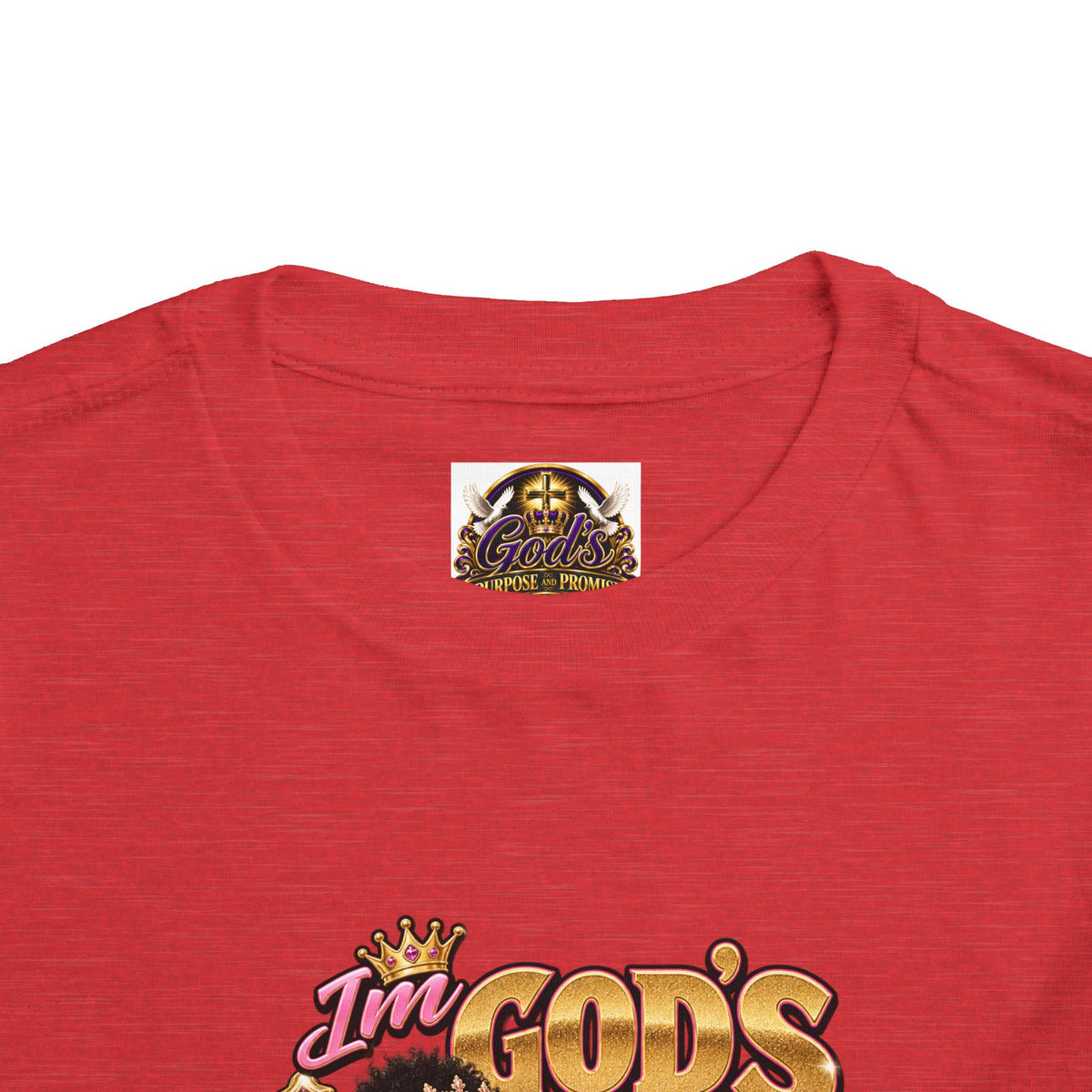 Toddler Tee — "I'm God's Little Queen" Cute Pink Princess Graphic