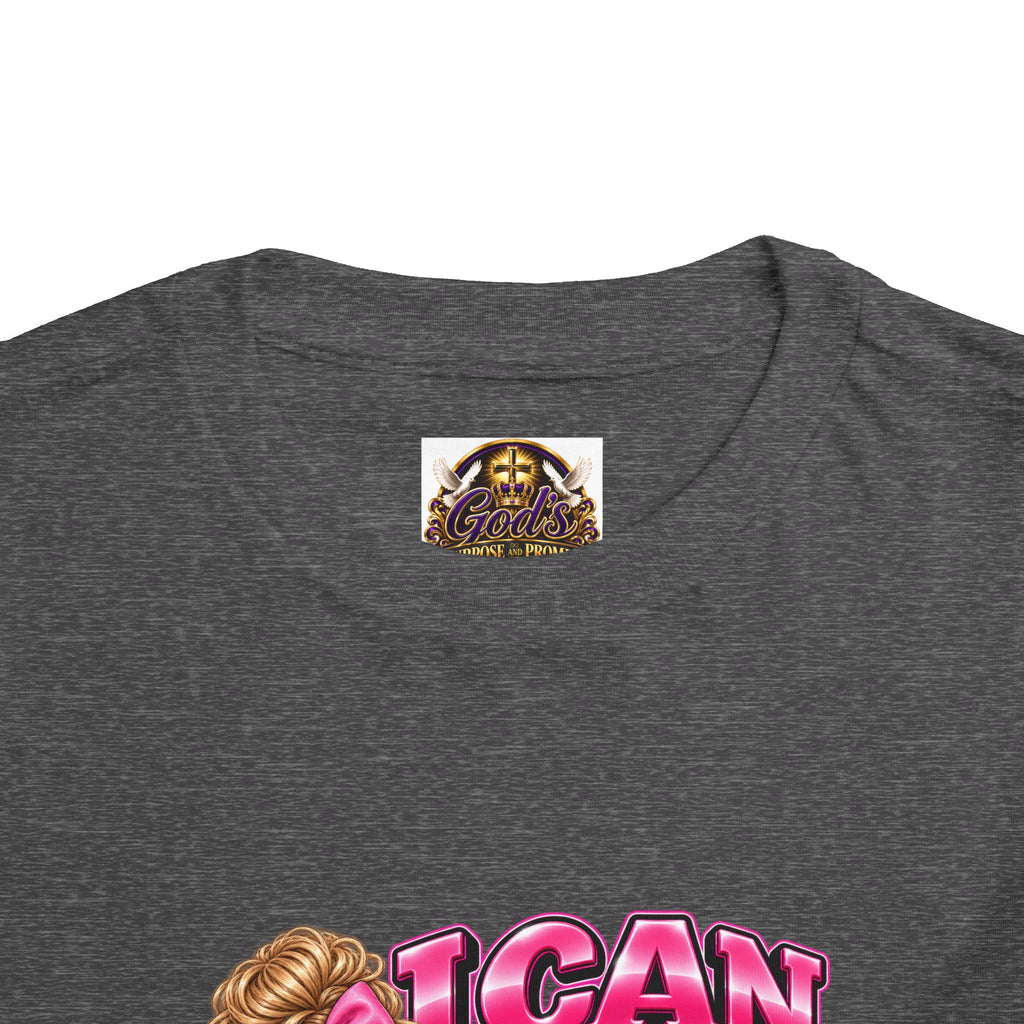 Toddler Tee — "I Can Count to Five But I Can Only Tie My Shoe" Cute Girl Graphic