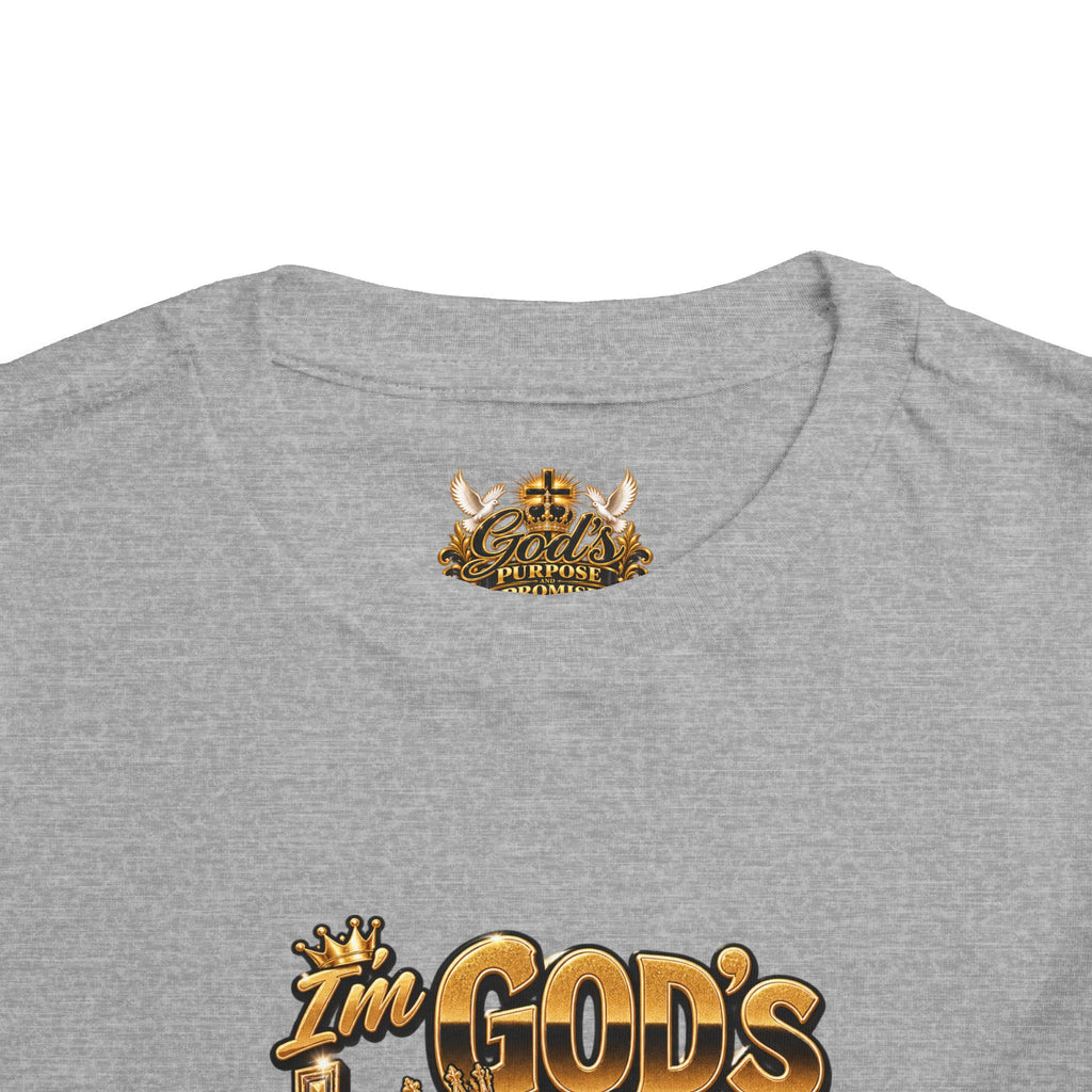 Toddler Tee — "The God's Little King" Graphic Shirt (Lion & Crown)