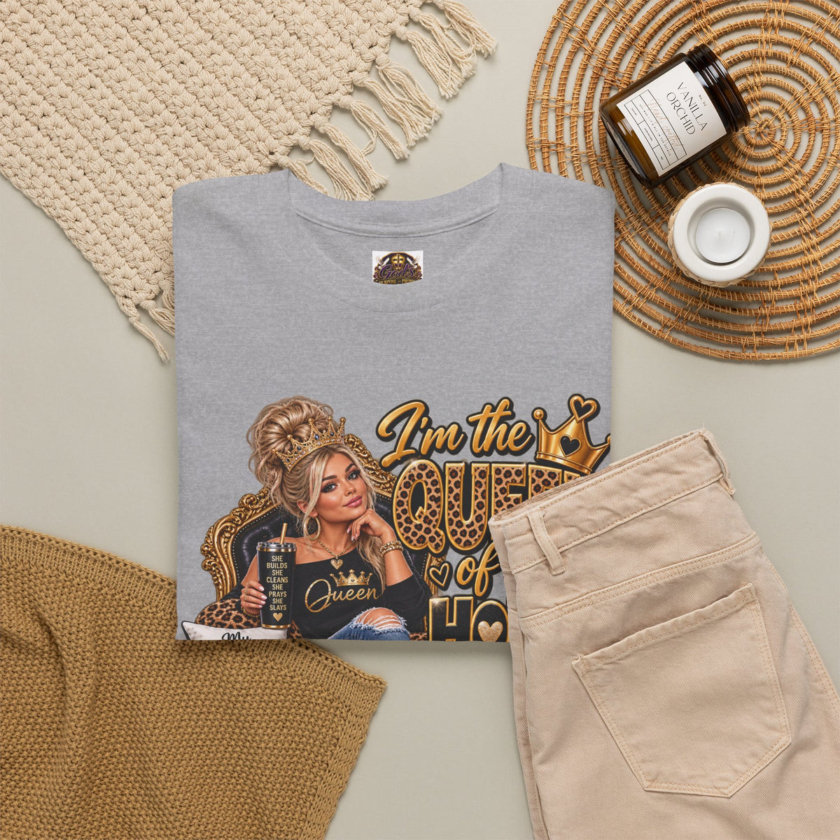 Queen of My House T-Shirt — Funny Leopard Mom Tee