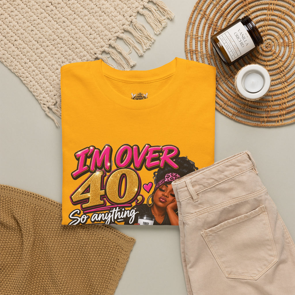 Over 40 Bedtime Tee — Funny 'I'm Over 40, Something After 5PM Is Past My Bedtime' Graphic T-Shirt