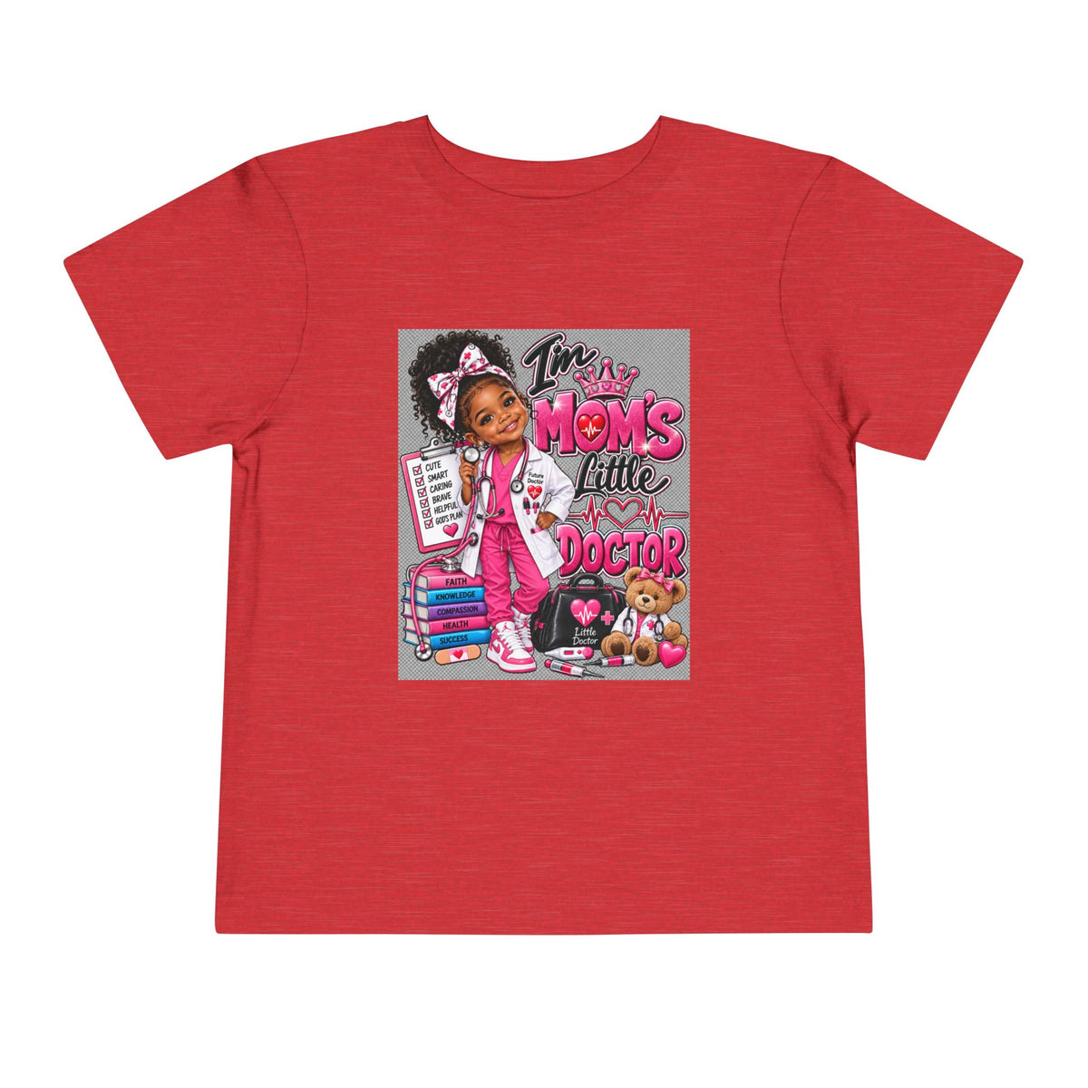 Toddler Tee - "I'm Mom's Little Doctor" Cute Kids Medical Play Graphic Shirt