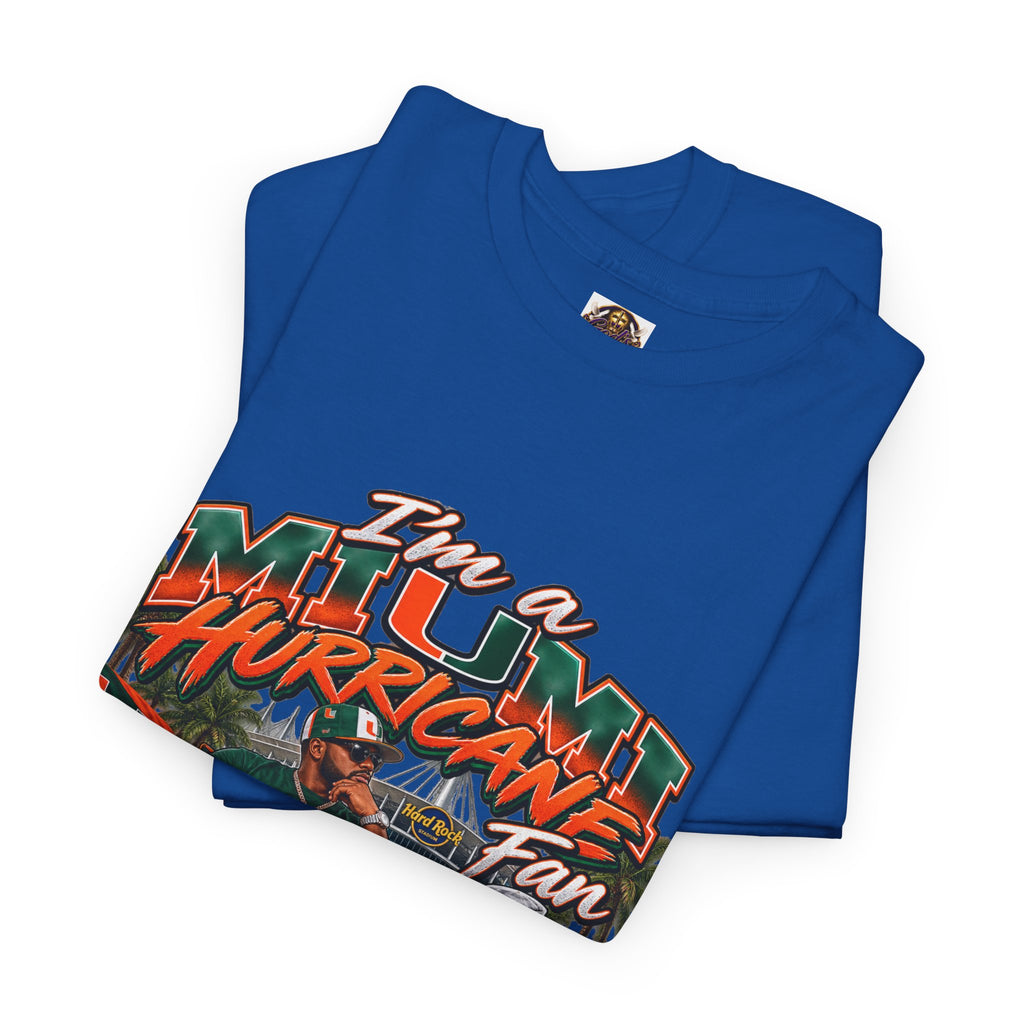 Miami Hurricanes Fan T-Shirt – “I’m a Miami Hurricane Fan All Day” Game Day Tee