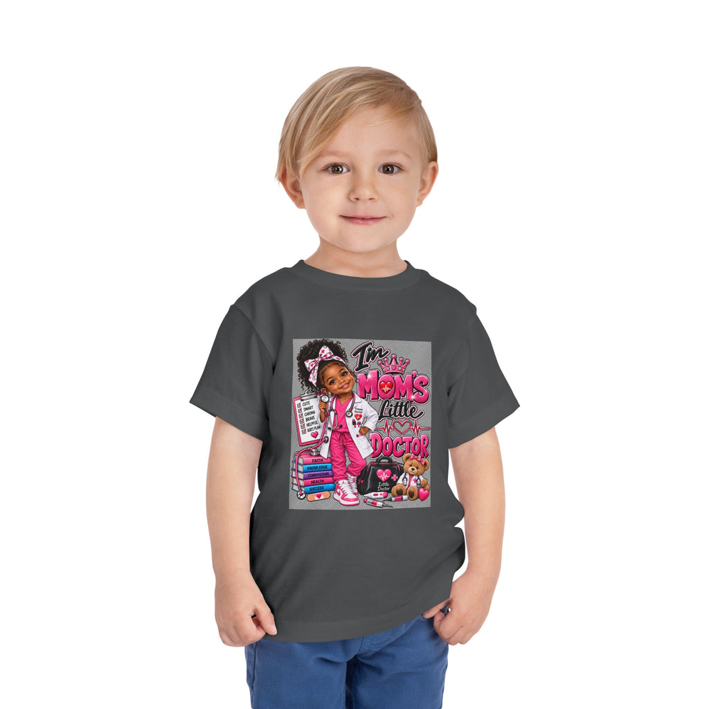 Toddler Tee - "I'm Mom's Little Doctor" Cute Kids Medical Play Graphic Shirt