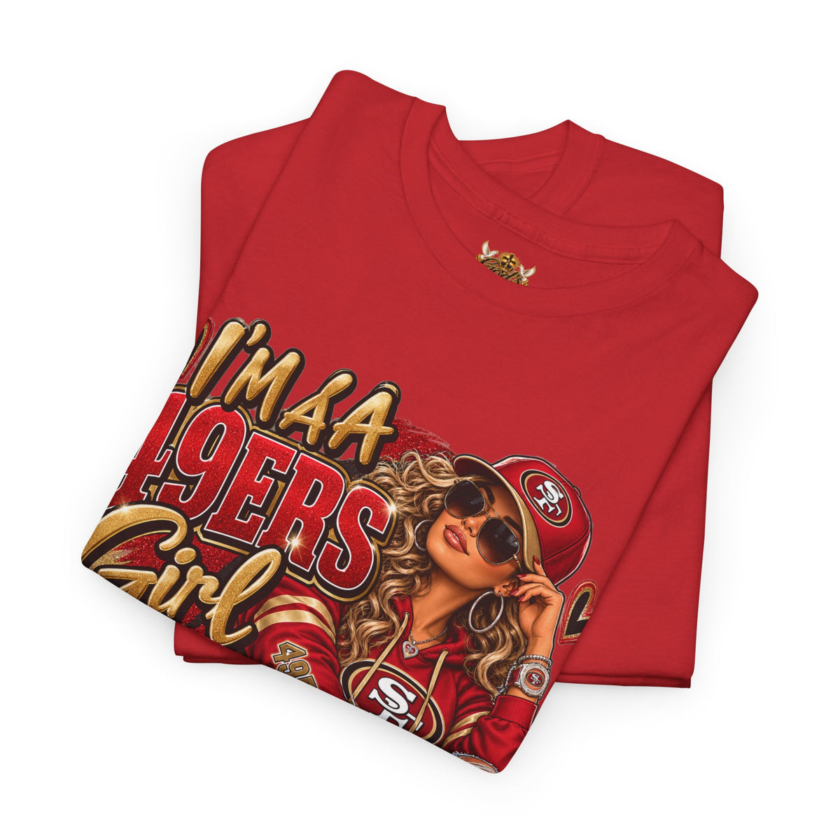 49ers Girl T-Shirt — "I'm a 49ers Girl" Fan Tee with Go Niners Backprint