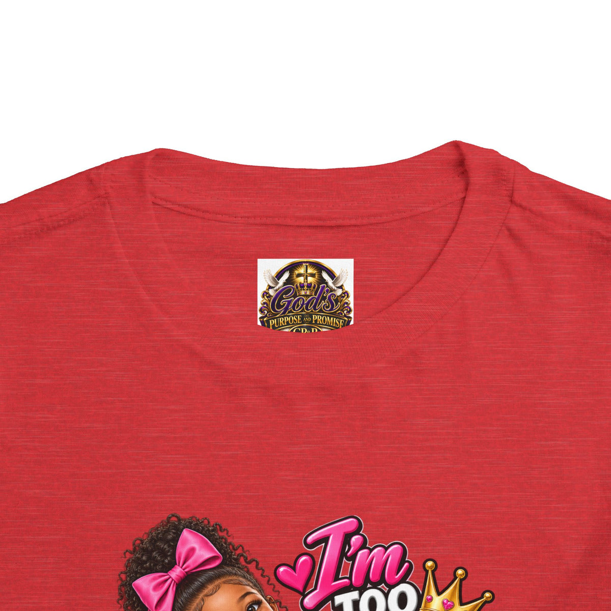 Toddler Tee — "I'm Too Cute to Be Mom's Problem Child" Cute Girl Graphic