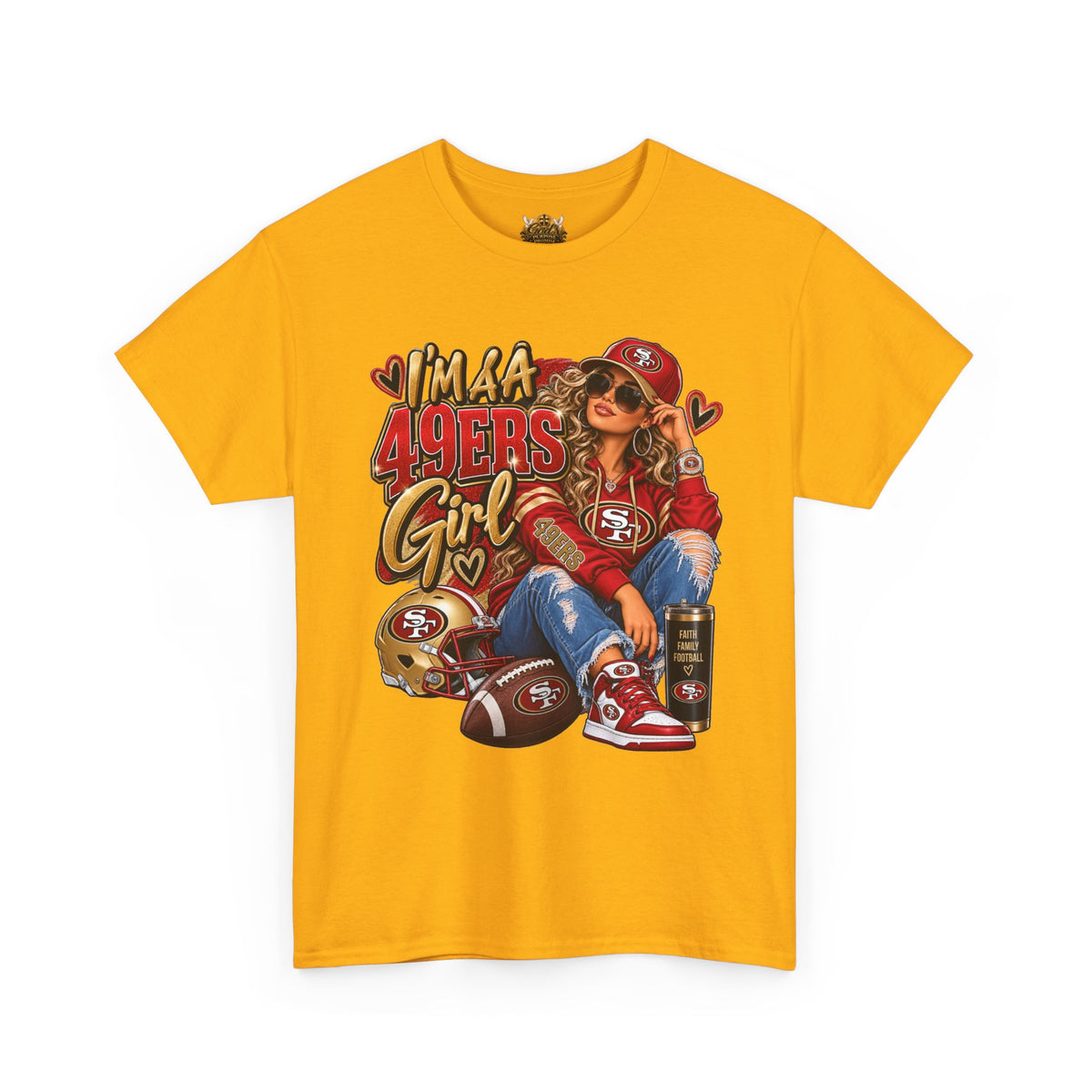 49ers Girl T-Shirt — "I'm a 49ers Girl" Fan Tee with Go Niners Backprint