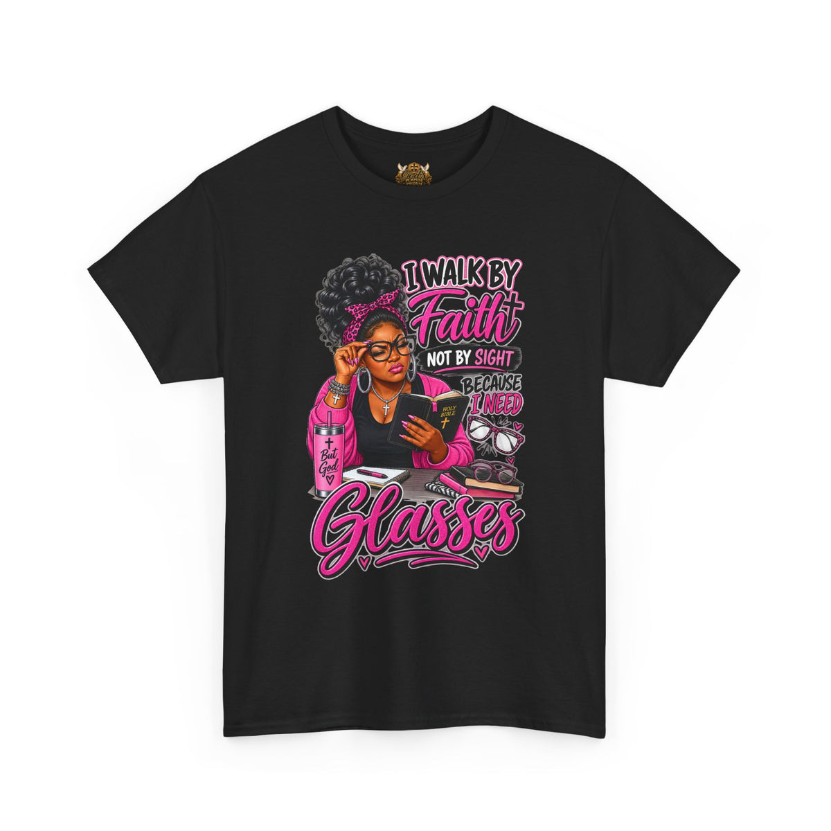 Faith Over Sight Glasses T-Shirt — Christian Inspirational Tee for Women