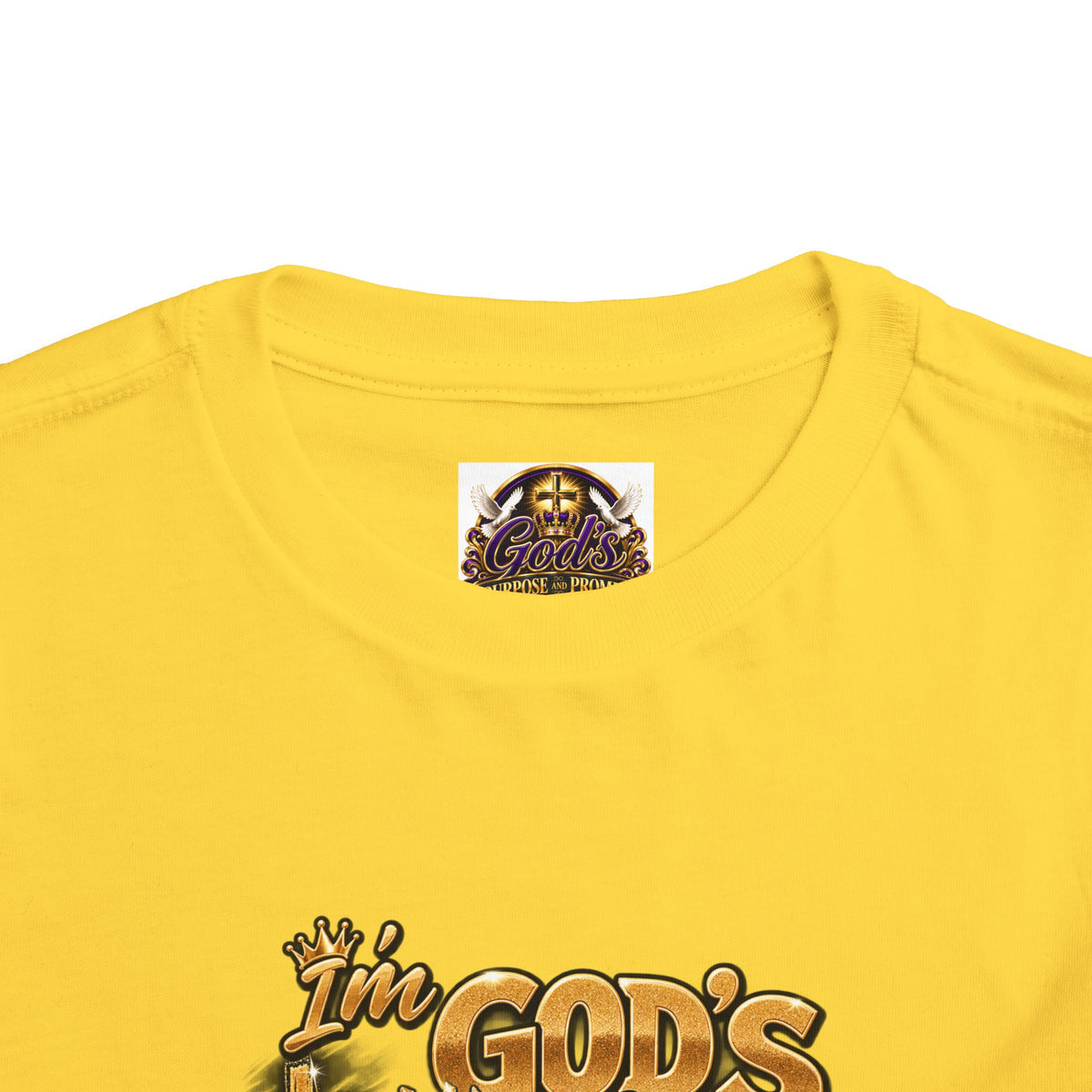Toddler Tee — "I'm God's Little King" Christian Lion Graphic Shirt