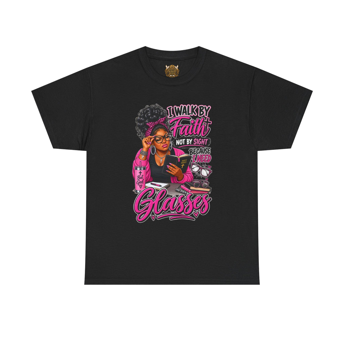 Faith Over Sight Glasses T-Shirt — Christian Inspirational Tee for Women