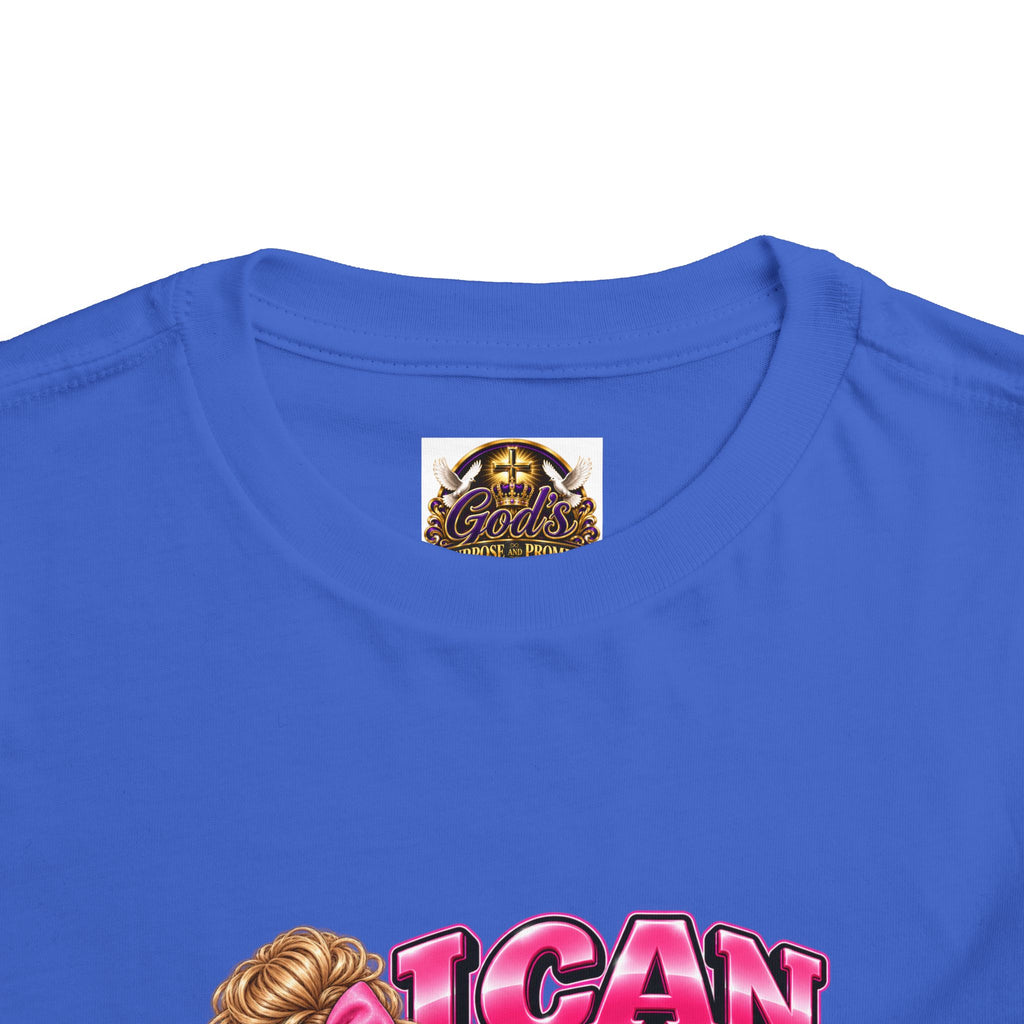 Toddler Tee — "I Can Count to Five But I Can Only Tie My Shoe" Cute Girl Graphic